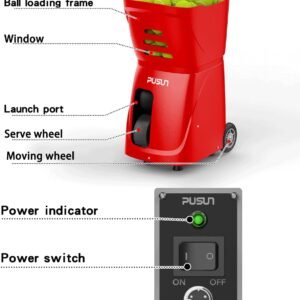 Buy PT-Smart Automatic Tennis Ball Machine Serve Adjustable Speed Angle Durable High Capacity Remote - Image 3