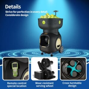 Buy Siboasi SS-T3 Tennis Ball Machine – High Speed, Battery Remote Stable Feed - Image 4