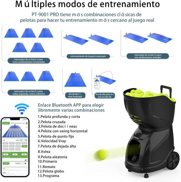 Buy PUSUN PT-9001 Tennis Ball Machine - 150+ Ball APP Remote Intelligent Training