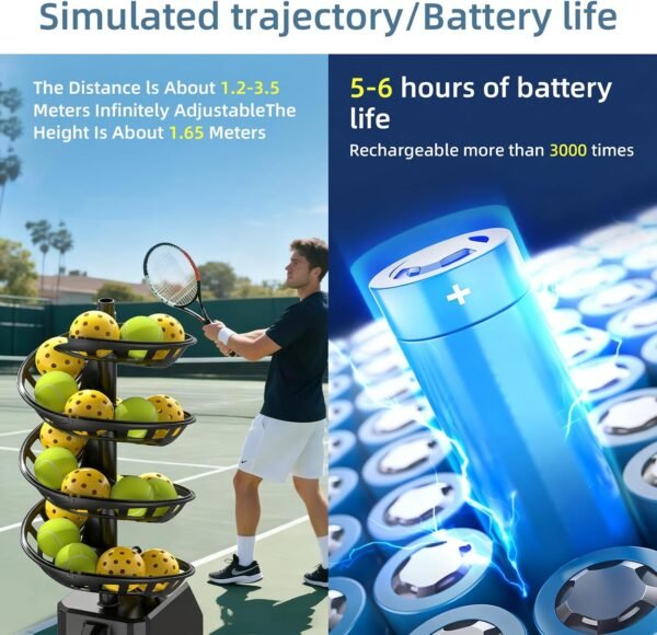 Buy Tennis Baller Automatic Ball Tosser 33 Ball Capacity Portable Serving Machine