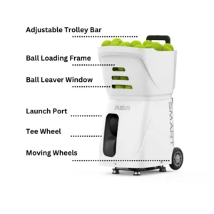 PT-Smart Tennis Ball Machine Portable Battery Powered White PT-Smart Tennis Ball Machine Portable Battery Powered White - Image 3
