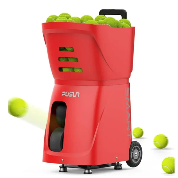 PT-Smart Portable Tennis Ball Machine – Auto Trainer, Adjustable Speed & Angle, 100-Ball Capacity with Remote Control