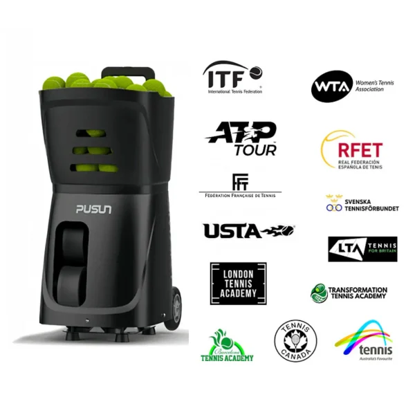 PT-Smart Portable Tennis Ball Machine – Auto Trainer, Adjustable Speed & Angle, 100-Ball Capacity with Remote Control