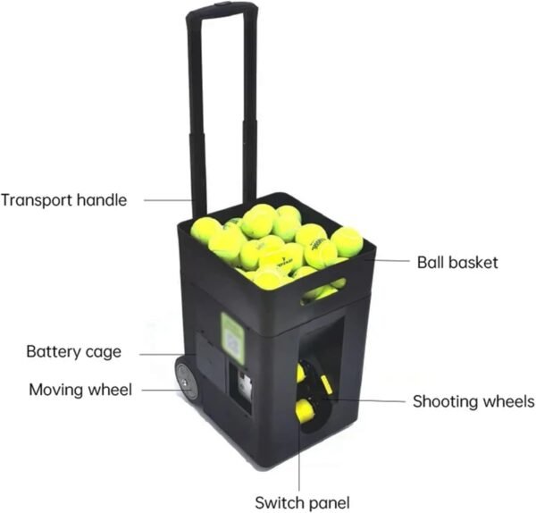 Buy Tennis Ball Machine Practice Launcher 50 Ball Adjustable Angle Speed | Rendan Sport Shop