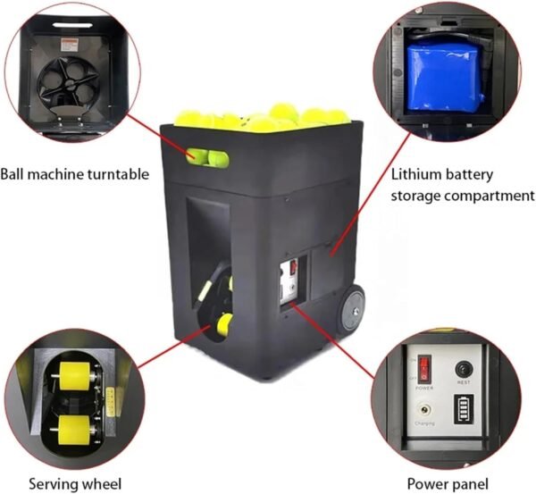 Buy Tennis Ball Machine Practice Launcher 50 Ball Adjustable Angle Speed | Rendan Sport Shop