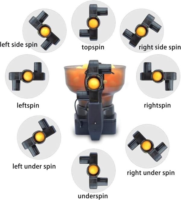 ZXMT Table Tennis Ball Machine – Automatic Ping Pong Robot with 9 Spin Modes, 110 Ball Capacity, 40–70 Balls/Min