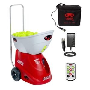 Lobster Sports Elite One Tennis Ball Machine – Portable Automatic Launcher with Pre-Programmed Drills & Remote (150 Ball Capacity)