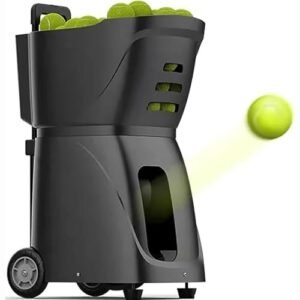 MAHWER Tennis Ball Tosser – Portable Automatic Ball Launcher, APP Control, 100 Ball Capacity (Black)