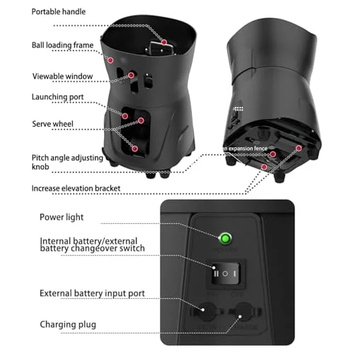Buy NUHGFTYBF Portable Tennis Ball Machine – APP & Remote Control