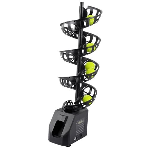 Portable Tennis Ball Thrower – Automatic Plug-In Tennis Serving Machine, 33 Ball Capacity, Adjustable Angle (Indoor & Outdoor Use)