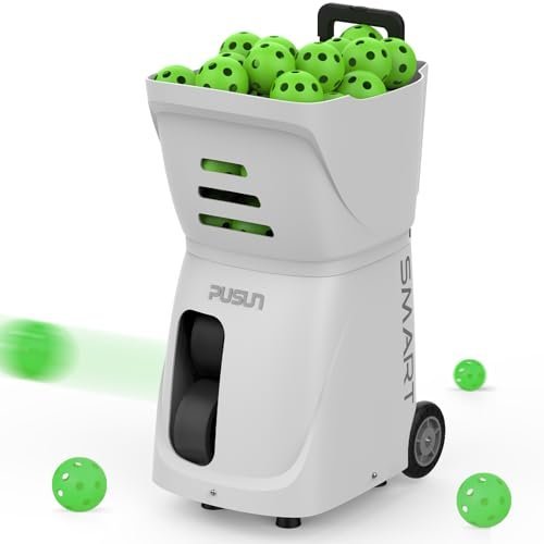 PP Smart Tennis Ball Machine - App-Controlled, 80+-Ball Capacity, Adjustable Speed & Spin, Portable Practice Machine for All Skill Levels - Ideal... PP Smart Tennis Ball Machine - App-Controlled, 80+-Ball Capacity, Adjustable Speed & Spin, Portable Practice Machine for All Skill Levels - Ideal...