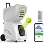 PT-MAX C Tennis Ball Machine – 140 km/h Automatic Serve, 145+ Ball Capacity, APP & Remote Control (White)