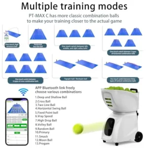 Buy PT-MAX C Tennis Ball Machine – 140 km/h Automatic Serve | 145 Ball Capacity | APP & Remote Control | White Buy PT-MAX C Tennis Ball Machine – 140 km/h Automatic Serve | 145 Ball Capacity | APP & Remote Control | White - Image 4