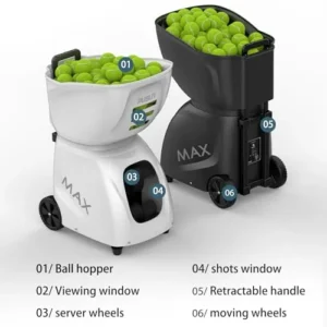 Buy PT-MAX C Tennis Ball Machine – 140 km/h Automatic Serve | 145 Ball Capacity | APP & Remote Control | White Buy PT-MAX C Tennis Ball Machine – 140 km/h Automatic Serve | 145 Ball Capacity | APP & Remote Control | White - Image 3