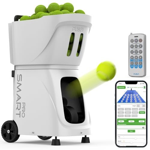 Tennis Ball Machine PT Smart PRO | Professional Tennis Training Equipment with Remote Control | Portable Ball Feeder with Oscillation & Variable... Tennis Ball Machine PT Smart PRO | Professional Tennis Training Equipment with Remote Control | Portable Ball Feeder with Oscillation & Variable...