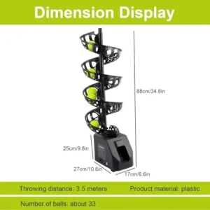 Buy Portable Tennis Ball Thrower – Plug-In Automatic Serving Machine, 33 Ball Capacity - Image 2