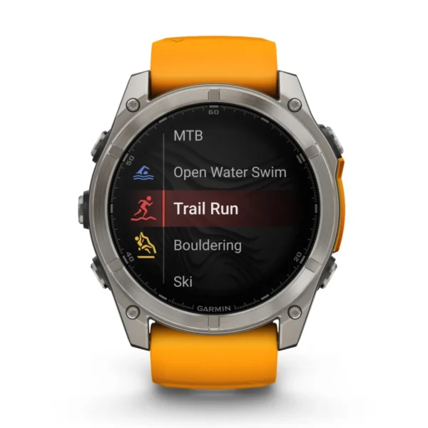 Garmin Fenix 8 51mm AMOLED Sapphire Multisport Smartwatch - Titanium/orange