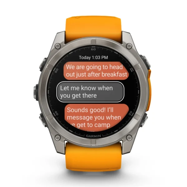 Garmin Fenix 8 51mm AMOLED Sapphire Multisport Smartwatch - Titanium/orange