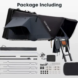 Cloud Camper Kalbarri Z 4-Person Hard Shell Roof-top tent for 4WD Camping (With Solar Panel Bracket, Mattress and Ladder) - Image 3